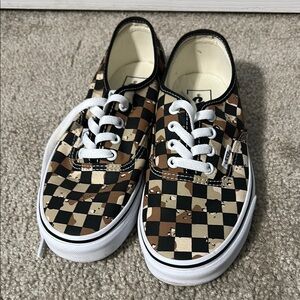 Vans Brown and Black Sneakers Classic Slip-On